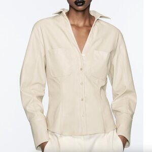 Zara SLIM-FIT FAUX LEATHER SHIRT / Jacket